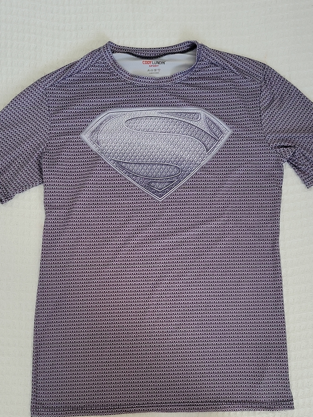 Men's Grey Graphic Short-Sleeve Active Shirt